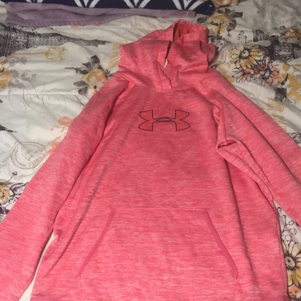 youth xl pink under armor sweatshirt
